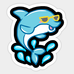 cute dolphin design whale fish animal welfare dolphin Sticker